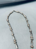 Amazing Vintage Native American Navajo Cerrillos Turquoise Sterling Silver Torpedo Necklace-Nativo Arts