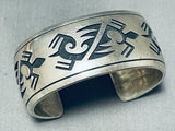 Important Vintage Native American Hopi Sterling Silver Turtles Steven Pooyuoma Bracelet-Nativo Arts