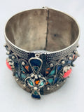 One Of The Most Detailed Ever Vintage Southwest Sterling Silver Inlay Bracelet-Nativo Arts