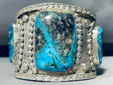 The Best Vintage Native American Navajo Blue Diamond Turquoise Sterling Silver Bracelet-Nativo Arts
