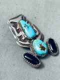 One Of The Coolest Vintage Native American Navajo Turquoise Sterling Silver Maiden Pins-Nativo Arts