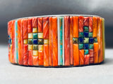 Most Unique Vintage Southwest Shell Inlay Sterling Silver Bracelet-Nativo Arts