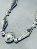 Gasp! Very Unique Cone Vintage Native American Navajo Sterling Silver Necklace Old-Nativo Arts