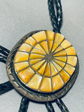 Native American Important Ihss Hallmark Vintage Howey Begay Sterling Silver Shell Bolo Tie-Nativo Arts