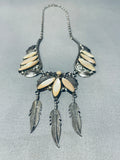 One Of The Most Fabulous Vintage Native American Navajo Pearl Sterling Silver Necklace-Nativo Arts