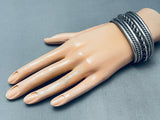 Coiled Sturdy Vintage Native American Navajo Sterling Silver Bracelet Cuff Old-Nativo Arts