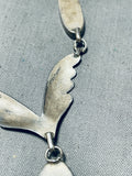 Carlin Turquoise!! Vintage Native American Navajo Sterling Silver Wings Necklace-Nativo Arts