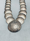 Rounded Basket Bead Vintage Native American Navajo Hand Tooled Sterling Silver Necklace-Nativo Arts