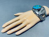 One Of The Best Vintage Native American Navajo Horse Turquoise Sterling Silver Bracelet-Nativo Arts