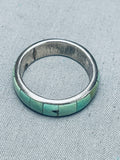 Important Vintage Santo Domingo Tony Aguilar Sr Turquoise Sterling Silver Ring-Nativo Arts