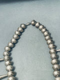 Early Vintage Navao Sterling Silver Turquoise Squash Blossom Necklace-Nativo Arts
