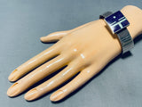 Ray Tracey Vintage Native American Navajo Sugulite Sterling Silver Inlay Bracelet-Nativo Arts