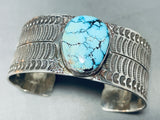One Of The Best Vintage Native American Navajo Carico Lake Turquoise Sterling Silver Bracelet-Nativo Arts