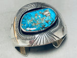Carl Begay Vintage Native American Navajo Turquoise Sterling Silver Bracelet Cuff-Nativo Arts