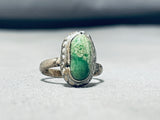 Early Vintage Native American Navajo Cerrillos Turquoise Sterling Silver Ring Old-Nativo Arts