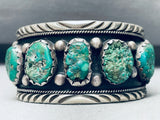 One Of The Best Vintage Native American Navajo Green Turquoise Sterling Silver Bracelet-Nativo Arts