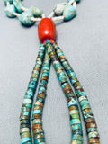 One Of The Most Beautiful Vintage Navajo Turquoise Jacla Necklace Old-Nativo Arts