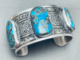 97 Grams Huge Native American Navajo Turquoise Sterling Silver Bracelet Cuff-Nativo Arts