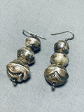 Authentic Vintage Native American Navajo Sterling Silver Earrings-Nativo Arts