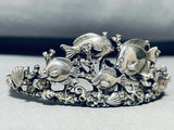 School Of Fish!! Vintage Sterling Silver Detailed Bracelet Cuff-Nativo Arts