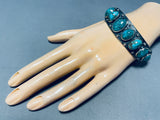 Cripple Creek Turquoise!! Vintage Native American Navajo Sterling Silver Bracelet-Nativo Arts