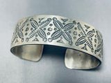 Stampwork Master Gary Reeves Vintage Native American Navajo Sterling Silver Bracelet-Nativo Arts