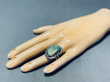 Vintage Navajo Royston Turquoise Sterling Silver Ring – Large Stone Size 10.5-Nativo Arts