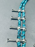 Ceremonial Dancer Native American Navajo Turquoise Sterling Silver Squash Blossom Necklace-Nativo Arts