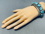 Gasp! Most Unique Native American Navajo Turquoise Heart Sterling Silver Bracelet-Nativo Arts
