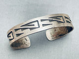 Geometric Rug Vintage Navajo Sterling Silver Hand Tooled Bracelet-Nativo Arts