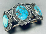 Heavy Museum Quality Vintage Native American Navajo Turquoise Sterling Silver Bracelet-Nativo Arts