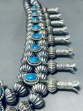 364 Gram Statement Native American Navajo Turquoise Sterling Silver Squash Blossom Necklace-Nativo Arts