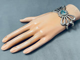 Important Vintage Native American Navajo Pilot Mountain Turquoise Sterling Silver Bracelet-Nativo Arts