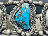 Sensational Vintage Native American Navajo Morenci Turquoise Sterling Silver Bracelet-Nativo Arts