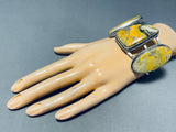 Massive Native American Navajo Signed 3 Honeybee Sterling Silver Bracelet-Nativo Arts