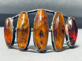 One Of The Best Vintage Native American Navajo Ancient Tree Sap Sterling Silver Bracelet-Nativo Arts