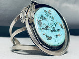 Feathers Of Turquoise Vintage Native American Navajo Turquoise Sterling Silver Bracelet-Nativo Arts