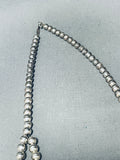 Native American Gorgy!! Vintage Navajo Geomtric Sterling Silver Squahs Blossom Necklace-Nativo Arts