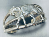 Curious Wolf Vintage Sterling Silver Bracelet Cuff-Nativo Arts