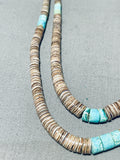 Native American Beautiful Vintage Santo Domingo Turquoise/ Shell Sterling Silver Necklace-Nativo Arts