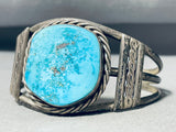 Colossal Vintage Native American Navajo Kingman Turquoise Sterling Silver Bracelet-Nativo Arts