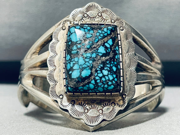 Woah!!! Godber Turquoise Vintage Native American Navajo Sterling Silver Bracelet-Nativo Arts