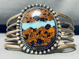 Kay Johnston Vintage Native American Navajo Natural Fissure Turquoise Sterling Silver Bracelet-Nativo Arts