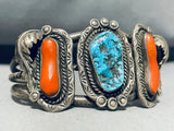 Unforgettable Vintage Native American Navajo Morenci Turquoise Sterling Silver Bracelet Signed-Nativo Arts