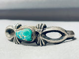 Stunning Vintage Native American Navajo Carico Lake Turquoise Sterling Silver Bracelet-Nativo Arts
