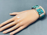 Stunning Vintage Native American Navajo Royston Turquoise Shell Sterling Silver Bracelet-Nativo Arts