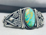 Important Vintage Native American Navajo Royston Turquoise Sterling Silver Coil Bracelet-Nativo Arts