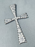 5 Inch Cross Vintage Native American Navajo Sterling Silver Pendant Old-Nativo Arts