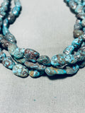 Very Rare Vintage Navaj Bisbee Turquoise Sterling Silver Necklace-Nativo Arts