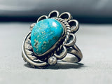 Marvelous Vintage Native American Navajo Carico Lake Turquoise Sterling Silver Ring